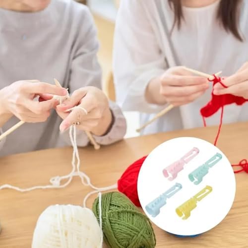 8 Pieces Adjustable Plastic Crochet Tension Rings, DIY Handmade Woolen Sweater Knitting Tool, Thread Finger Separator, Used for Crochet DIY Craft Accessories (Green, Blue, Yellow, Pink)