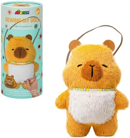 Avenir My First Sewing Kit Ages 6-8, Capybara Stuffed Animal Craft Set