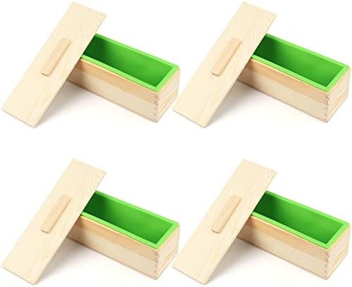 Soap Loaf Box, 42 oz Soap Box for Soap Making with Wooden Boxes, Set of 4 | Soap Bar Box Can Be Used for Homemade Soap Produce, Soap Making, Ideal Size and Large Capacity, by GNIEMCKIN