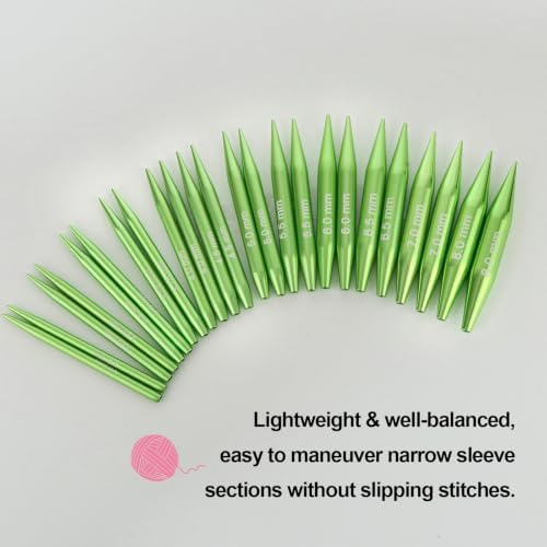 Hzkokon 2.17 Inch Short Interchangeable Knitting Needles Set (Green)