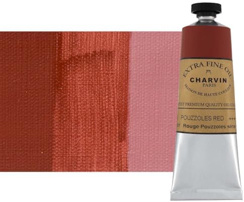 Charvin Extra Fine Oil Paint, Pouzzoles Red 60 mL - Triple-Milled, Rich Texture, Poppy Oil-Based, Light-Fast, Handmade, Archival Quality