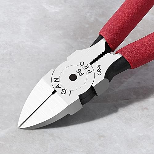 IGAN-P6 Wire Flush Cutters (Pack of 5), 6-inch Ultra Sharp and Powerful Side Cutter Clippers, Ideal Wire Snips for Handmade and Any Clean Cut Needs
