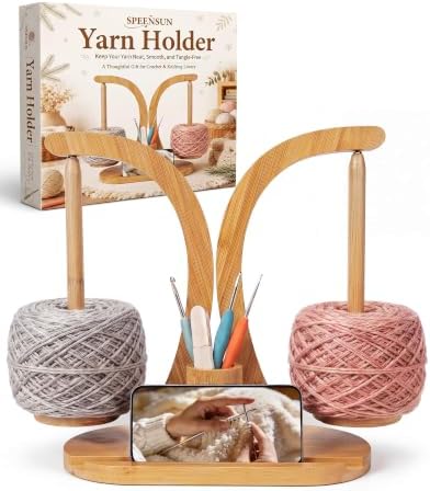 SPEENSUN Tangle-Free Magnetic Double Yarn Holder for Crocheting