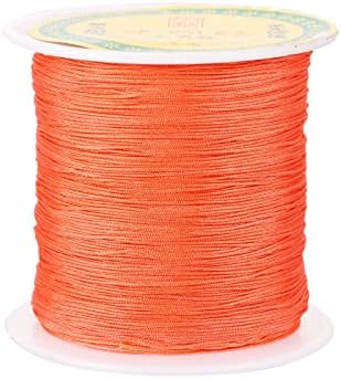 150 Yards 0.5mm Braided Nylon Crafting Thread Chinese Knotting Beading String Macrame Cord Rope for Necklace Bracelet Jewelry Craft Making, Tomato