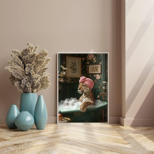 Bathtub Cheetah Diamond Art Kits for Adults Diamond Painting Kit for Adults