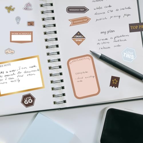 Ctosree 24 Sheets Planner Stickers with Tweezer to Do List, Neutral Color