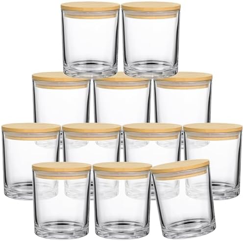 SUPMIND 12 Pack 14 fl.oz Glass Candle Jars, Clear Jars for Making Candles