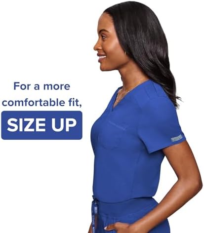 Med Couture Touch Women's Scrub Tops V-Neck Tuck-in Top with 1 Pocket