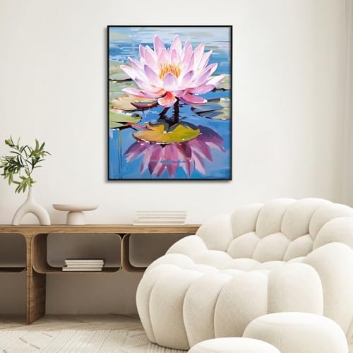 Paint by Numbers Kit for Adults, Lotus DIY Acrylic Painting Kit, 16x20 Inch