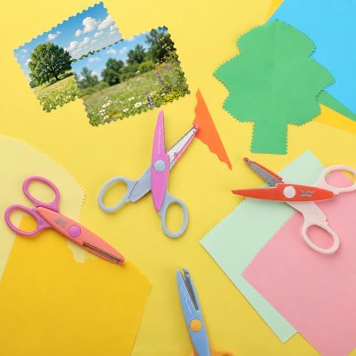 Mr. Pen- Craft Scissors Decorative Edge, 6 Pack, Spring Colors | Zig Zag Scissors for Crafting, Scrapbooking, Fancy, Pattern, Design