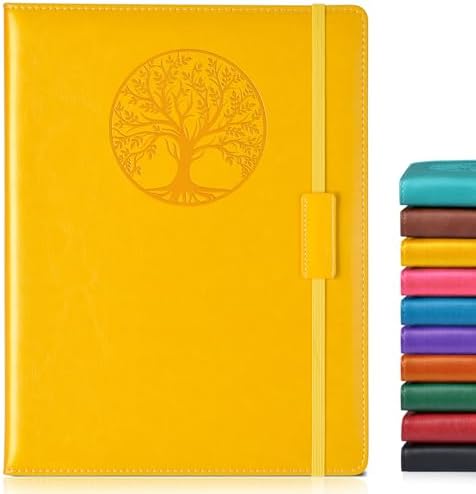 Biuwory Leather Journal Notebook, 256 Thick Lined Pages, Hardcover 8.6"×11" | A4 Large Vintage Journal for Women Men,Work,School,Business,Travel Diary,Note taking,College Ruled Writing,Daily Journaling