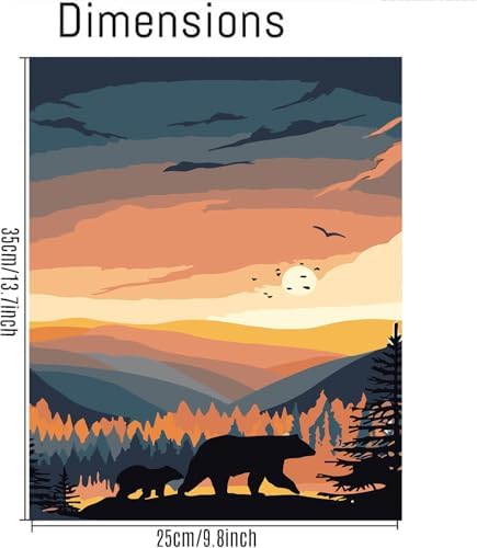 6 Packs Paint by Numbers for Adults Beginners, National Park Painting by Number Kits on Canvas Without Frame, Yellowstone Grand Teton Yosemite Lanscape Craft Arts for Home Wall Decor 9.8x13.8inch