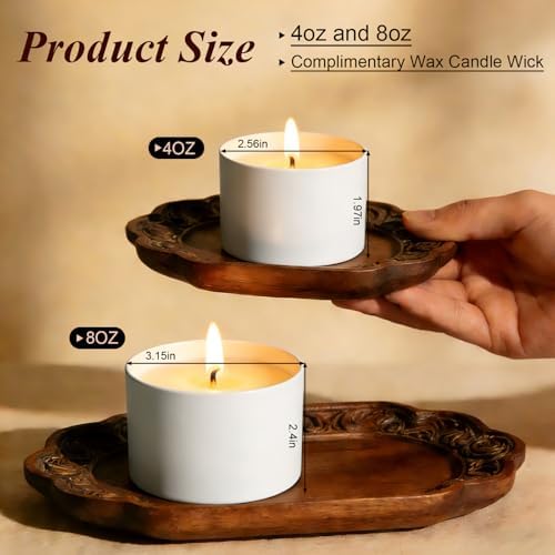 PCREGPAE 8OZ White Candle Tins Cans with Lids and Wicks for Making Candles