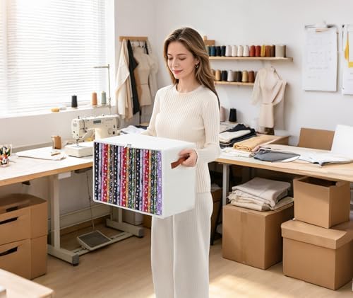 Qozary 2 Pack Fabric Storage Box with 8.5 x 11 Inch Fabric Organizer Boards