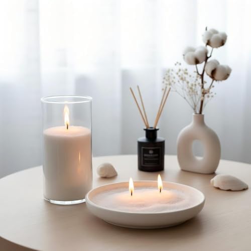 Monivi Scented Candle Sand with Wicks 3.53oz White Sand Candles Pearled Candle Sandwax Beads Mothers Day Gift 16 Burn Hours Refillable Candle Wax for Candle Making (Scented Vanilla)