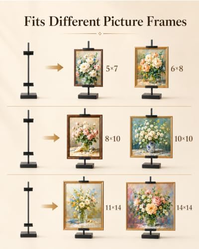 AZEAM 17" Adjustable Tabletop Easel Stand, Black Picture Easels for Display