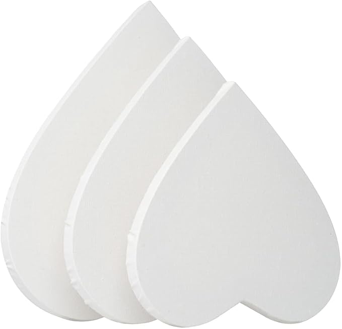 TRANSON 3 Sizes Heart Shaped Stretched Canvas Primed Ready for Painting