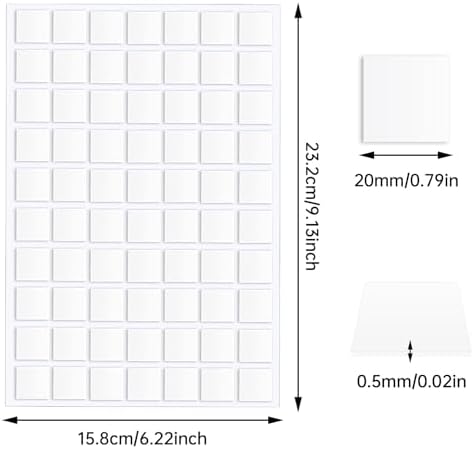 JANYUN 560 Pcs Sticky Dots,20 mm Square Putty Clear Double Sided Tape
