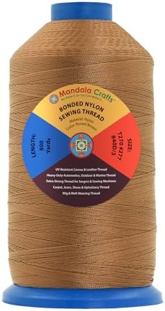 Mandala Crafts Size 277 840D T270 Russet Brown Bonded Nylon Thread, 800 YDs