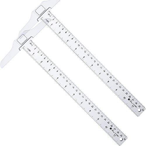 Pangda 2 Pcs 12 Inch T-Square Ruler Plastic for Drafting Drawing