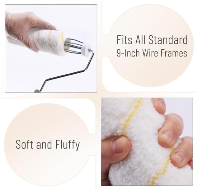 Bates- Paint Tray Set, Paint Roller Kit, 11 pcs, 9" & 4" Rollers, Small Roller, Trays & Covers for House Painting Supplies