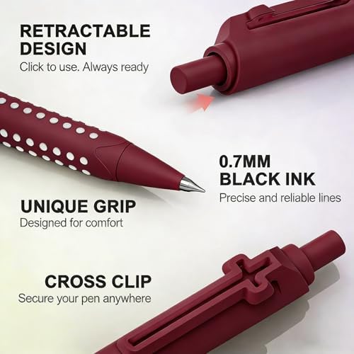 6 Pack Bible Journaling Gel Pens, 0.7mm Black Ink Retractable