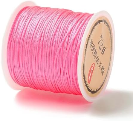 43 Yards Nylon String Friendship Bracelets String 0.8mm Nylon Beading Thread Braided Chinese Knotting Cord Macrame Cords for Kumihimo Necklaces Tassels Jewelry Crafts (Hot Pink)