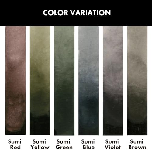 Kuretake Gansai Tambi SUMI COLORS, 6 colors set, Made in Japan
