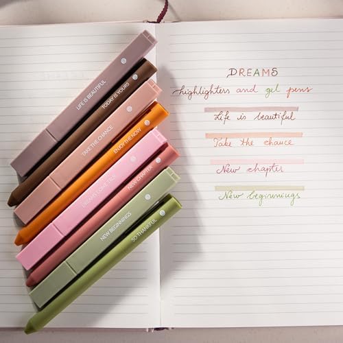 DIVERSEBEE Aesthetic Highlighters and Gel Pens, No Bleed (Dreams)