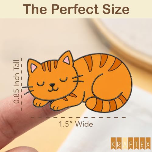 Kraftex Magnetic Needle Minder. Needleminder for Embroidery & Sewing. Cute Needlepoint Accessories. Magnetic Needle Holder for Cross Stitch. Cute Magnet Pin Gift, Orange Cat