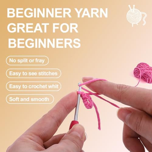 Autglint Fox Crochet Kit for Beginners, Amigurumi Animal DIY Knitting Kit with Step-by-Step Video Guides, Learn to Crochet Kit for Adults & Kids with Pre-Started Yarn - Orange Fox