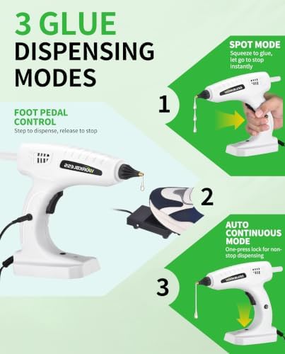 Hot Glue Gun 200W Auto Hand Free Fast Heat W/Full Size Stick Set
