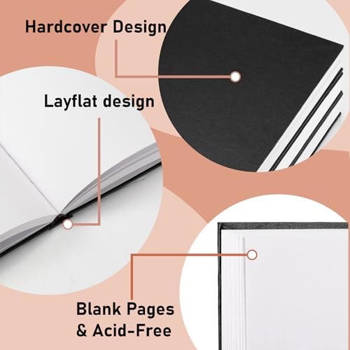 TX Liteart 9" x 12" Hardcover Sketchbook, Acid Free, 120GSM, 220 Pages, 2PK | 2 Pack, 110 Sheets Each, Hardbound, Compatible With Pencils, Charcoal, Colored Pencils, Gel Pens And Acrylic Markers