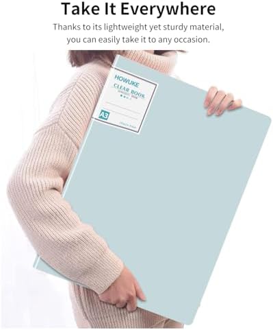 A3 Diamond Painting Storage Book, 60 Views Art Portfolio Presentations Folder with 30 Pages Protectors, 17.3x12.8in Green