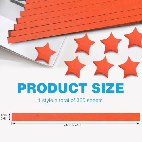 FoDau770 Solid Color Star Paper Strips - 360 Sheet, Orange
