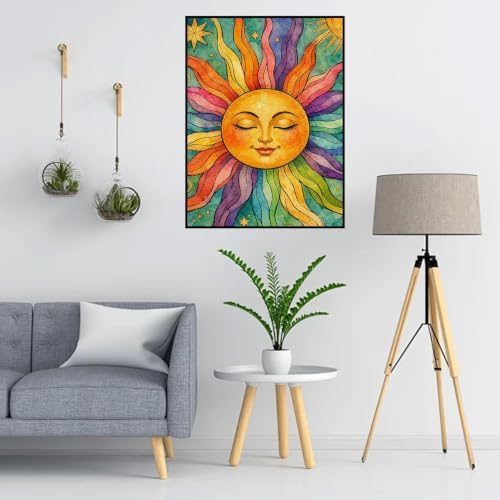 Lophomie Diamond Art Kits for Adults, 5D Sun Diamond Painting Kits 12x16 in