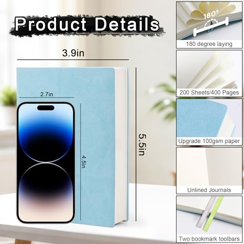 Thick Blank Journal Notebook 400 Pages A6 Unlined Sketchbook
