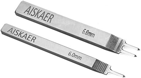 Aiskaer Leather Stitching Punch Set, Diamond Chisel Tools, 6mm White Steel 1/2/4/6 Prong for Leather Craft DIY