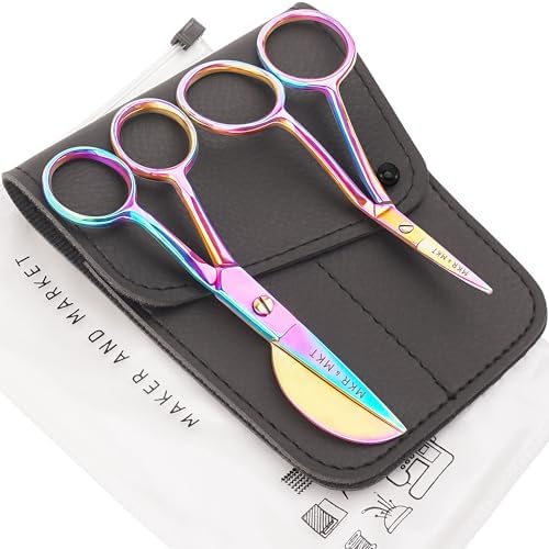 Applique Embroidery Scissors Set - Duckbill & Needlepoint, 4.5", Rainbow