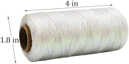 Metallic White Twine 1.5 mm Thick 328 Feet for DIY Crafts Festival Christmas Tree Decor,Multicolor
