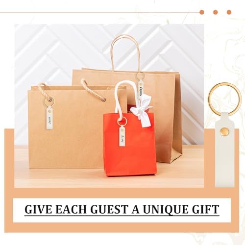 Wavyknot 200 Pcs Leather Keychain Blanks, 3.7 x 0.7 Inches, Ivory White