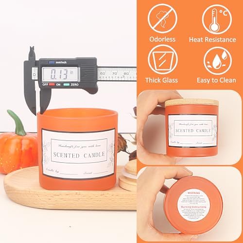 MILIVIXAY 20 Pack 4 OZ Fall Candle Jars with Lids and Candle Making Kits - Bulk Small Empty Candle Jars for Making Candles - Spice, Powder Containers.