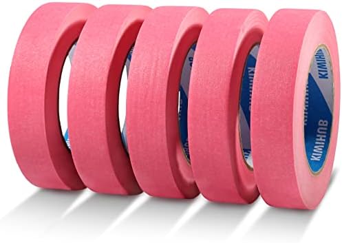 Pink Painters Tape,1 inch x 60 Yards x 5 Rolls (300 Yards Total)