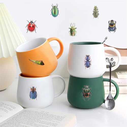50PCS Cartoon Insects Stickers Aesthetic PET Transparent Insect Decal Waterproof Decorative Decals for Scrapbook DIY Crafts Album Bullet Journal Planner Water Bottles Laptop Phone (Insect)