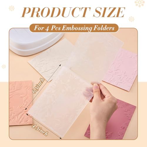 4 Pcs Geiseralie Embossing Folders for Card Making,Elegant Style
