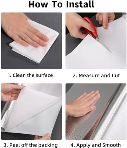 Soqool Oil Proof Kitchen Wallpaper Peel and Stick Backsplash Sticker Self Adhesive Contact Paper for Drawer Cabinet Shelf Liner, Waterproof Table/Countertop Cover 15.7" W x 393.7" L