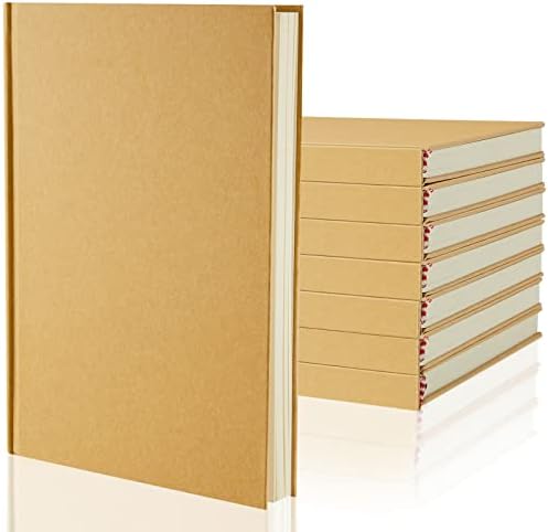 Henoyso 8 Pcs A5 Blank Notebook Journal Hardcover Sketchbook, 8.3 x 5.7 in