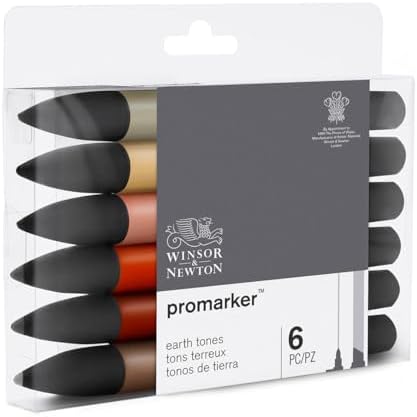 Winsor & Newton ProMarker Set, 6 Count, Earth Tones