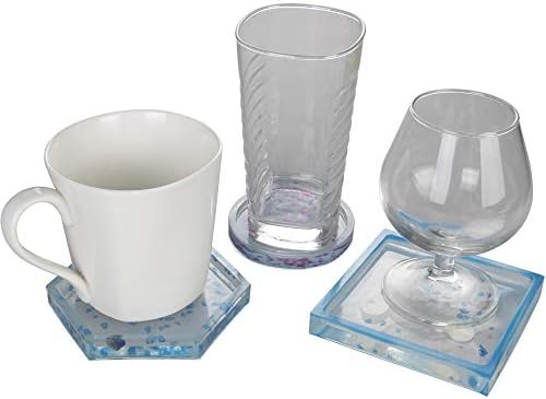 3 Pack DIY Coaster Silicone Mold, Include Round, Square, Hexagon, Molds for Casting with Resin, Cement