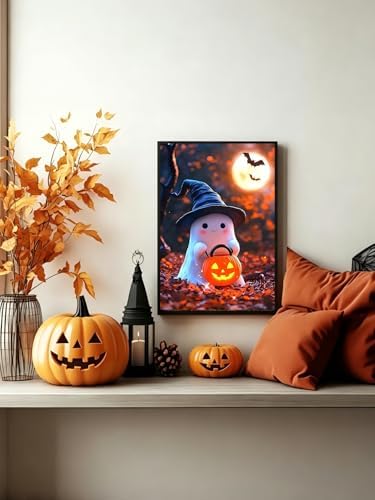 CraftBliss Halloween Paint by Numbers Kit for Adults, DIY Paint by Numbers Kits for Adults Beginners Without Frame, Acrylic Paint Canvas Painting Kits Art for Home Decor 16x20 Inch